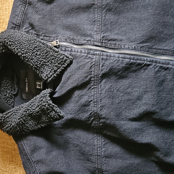 Forever 21 Black Denim Bomber Jacket - Picture 6 of 6